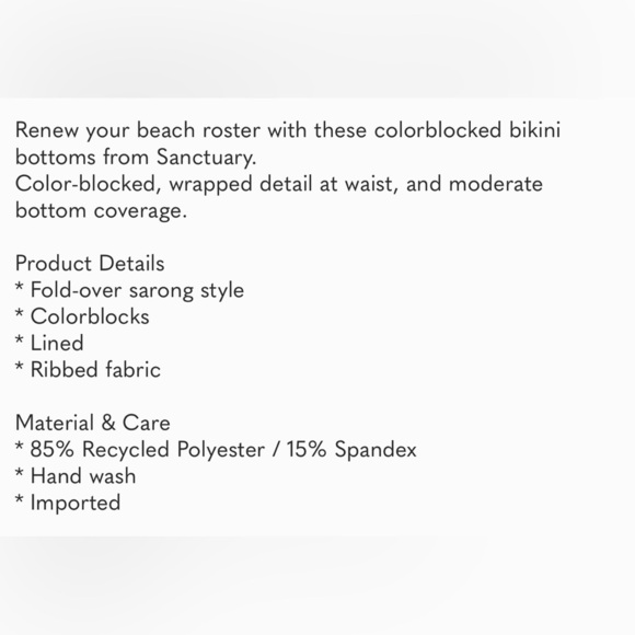 SANCTUARY Block Party Colorblock Wrap Hipster Bottoms NWT‎ - Picture 4 of 7